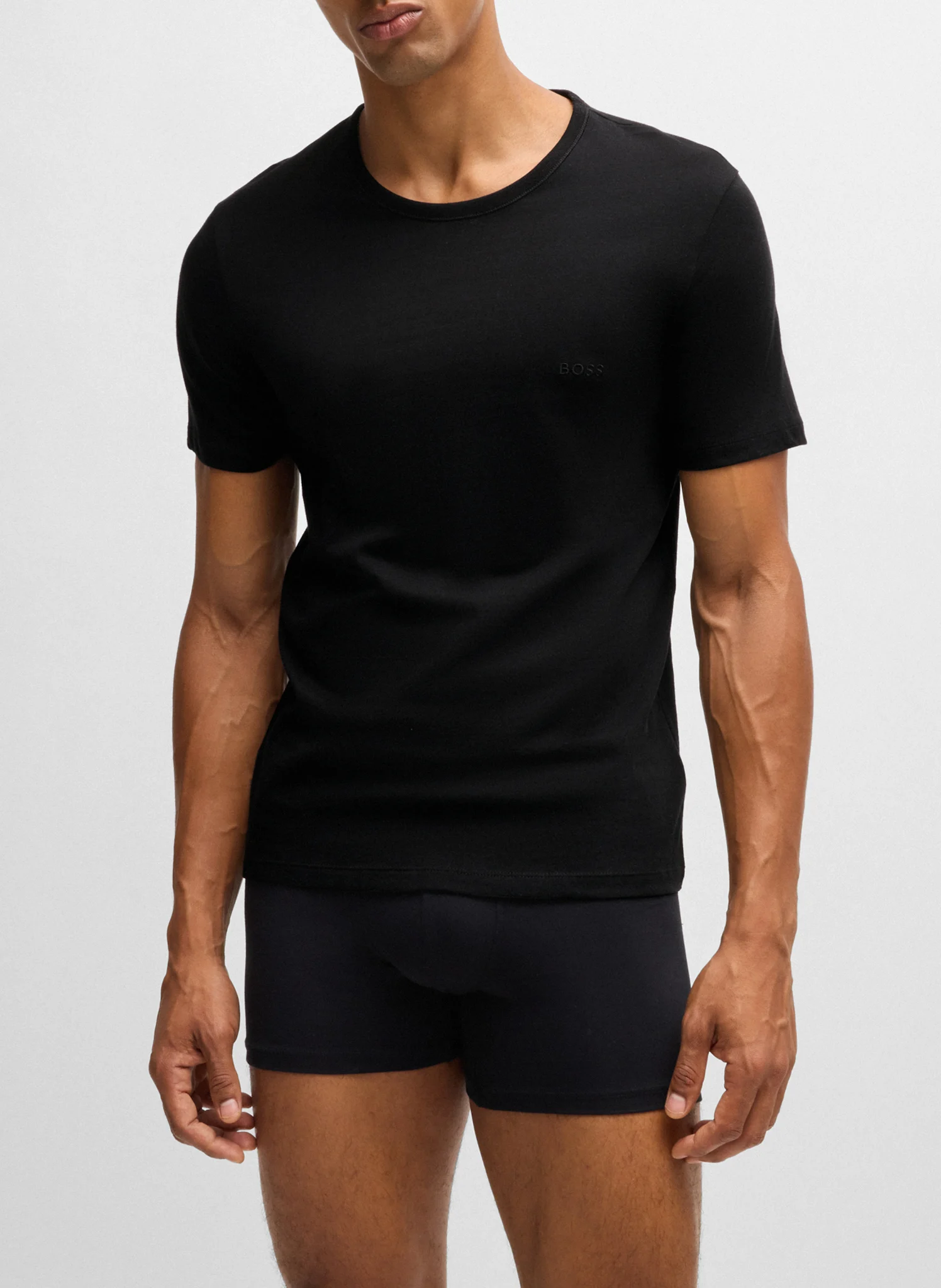 Lot de 3 tee-shirt col rond en coton| Noir