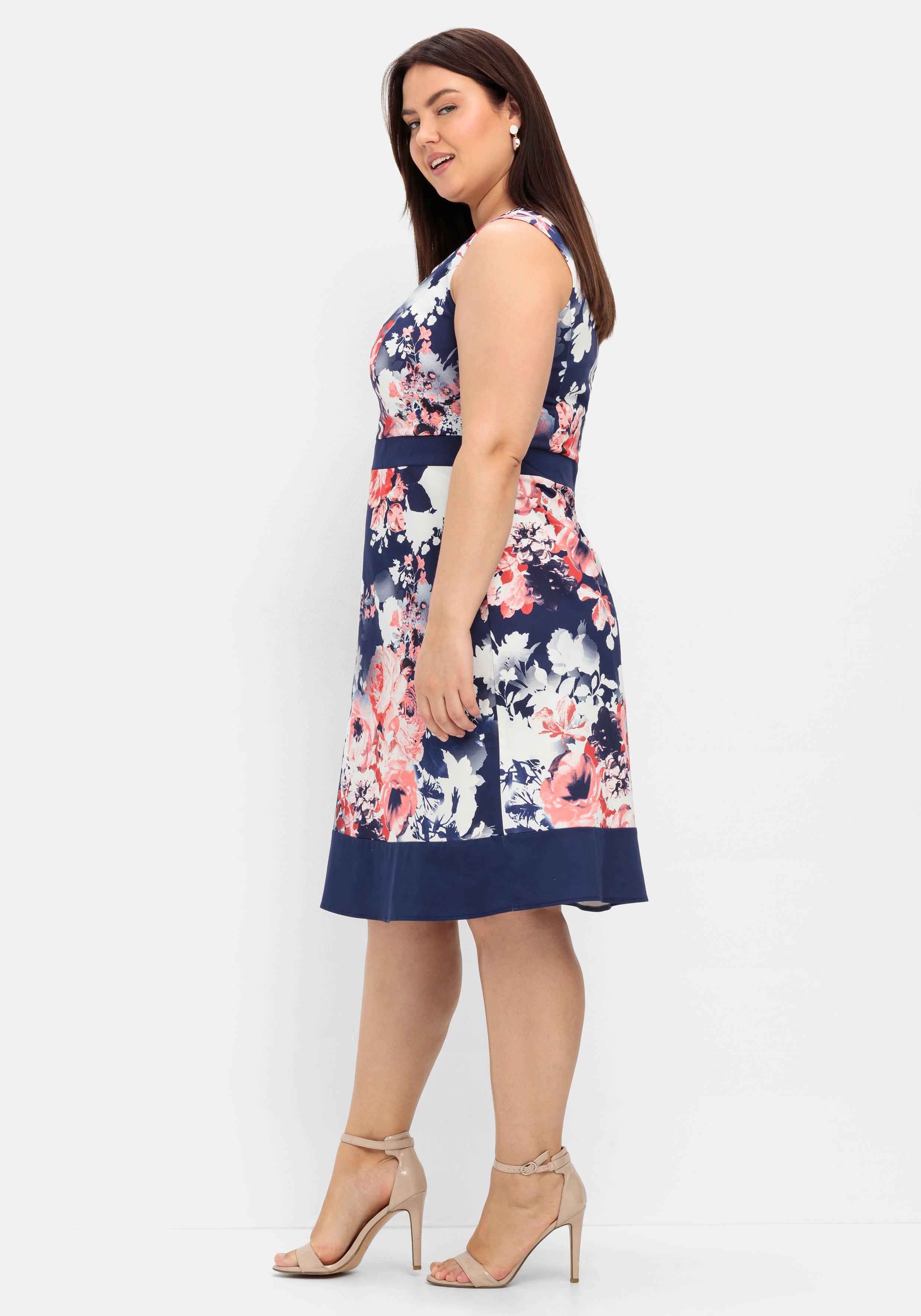 Cocktailkleid in A-Linie mit Blumendruck