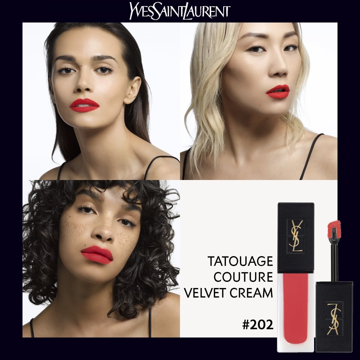 YVES SAINT LAURENT Tatouage Couture Velvet Cream Rouge à Lèvres Mat Effet Velours Longue Tenue