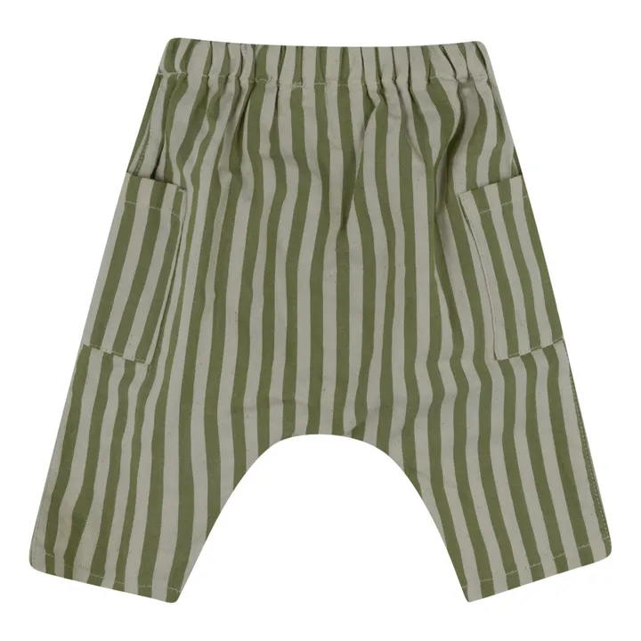 Babe & Tess Short Cargo Rayé | Vert olive