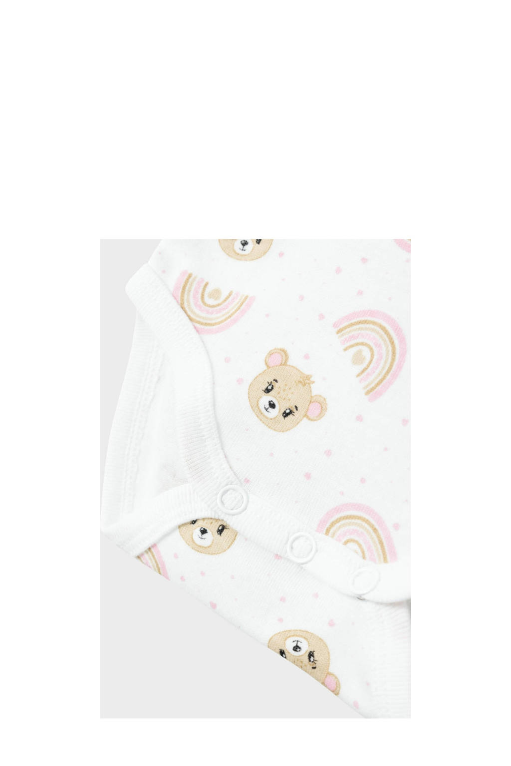 NAME IT romper - set van 2 met all overprint roze/wit