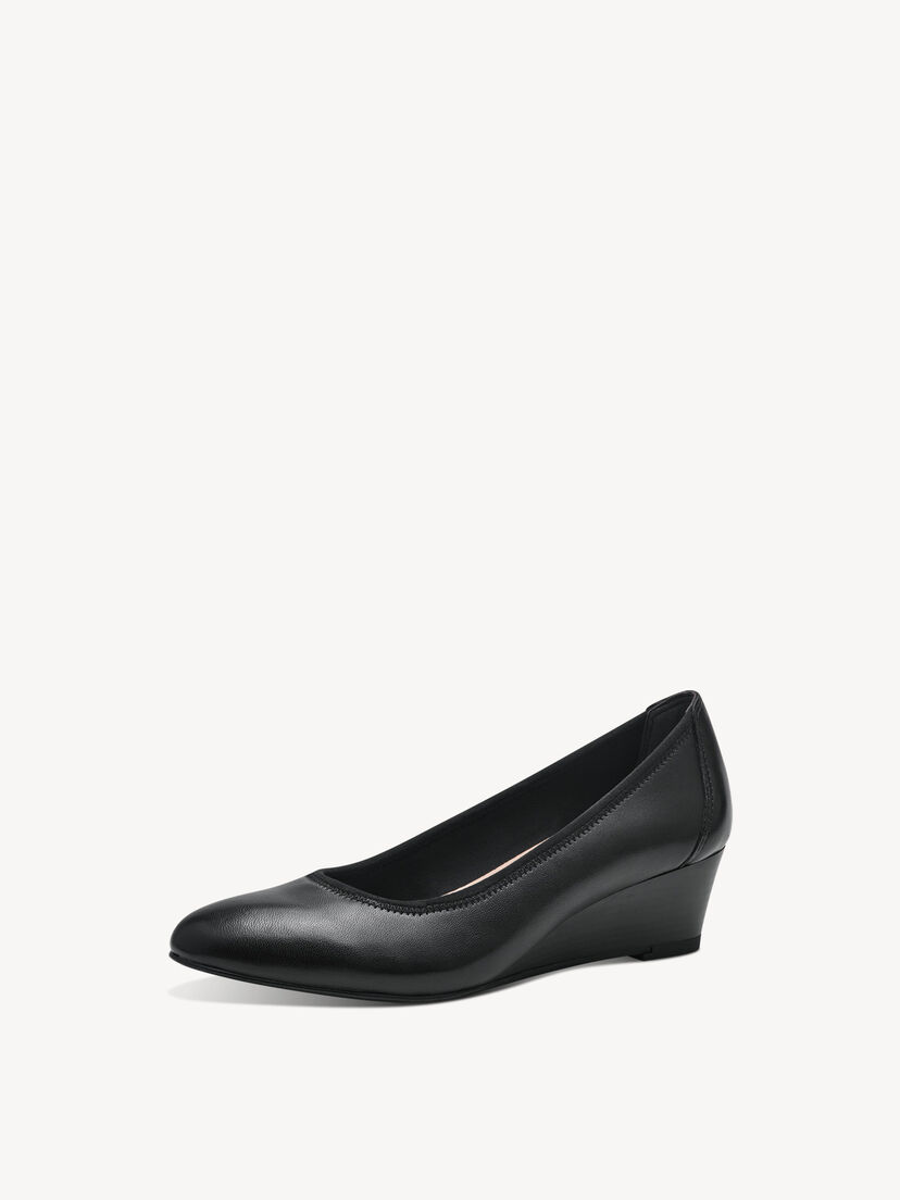 Leren Sleehakpumps - zwart