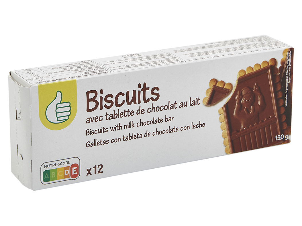 BOLACHAS POLEGAR COM TABLETE CHOCOLATE DE LEITE 150G