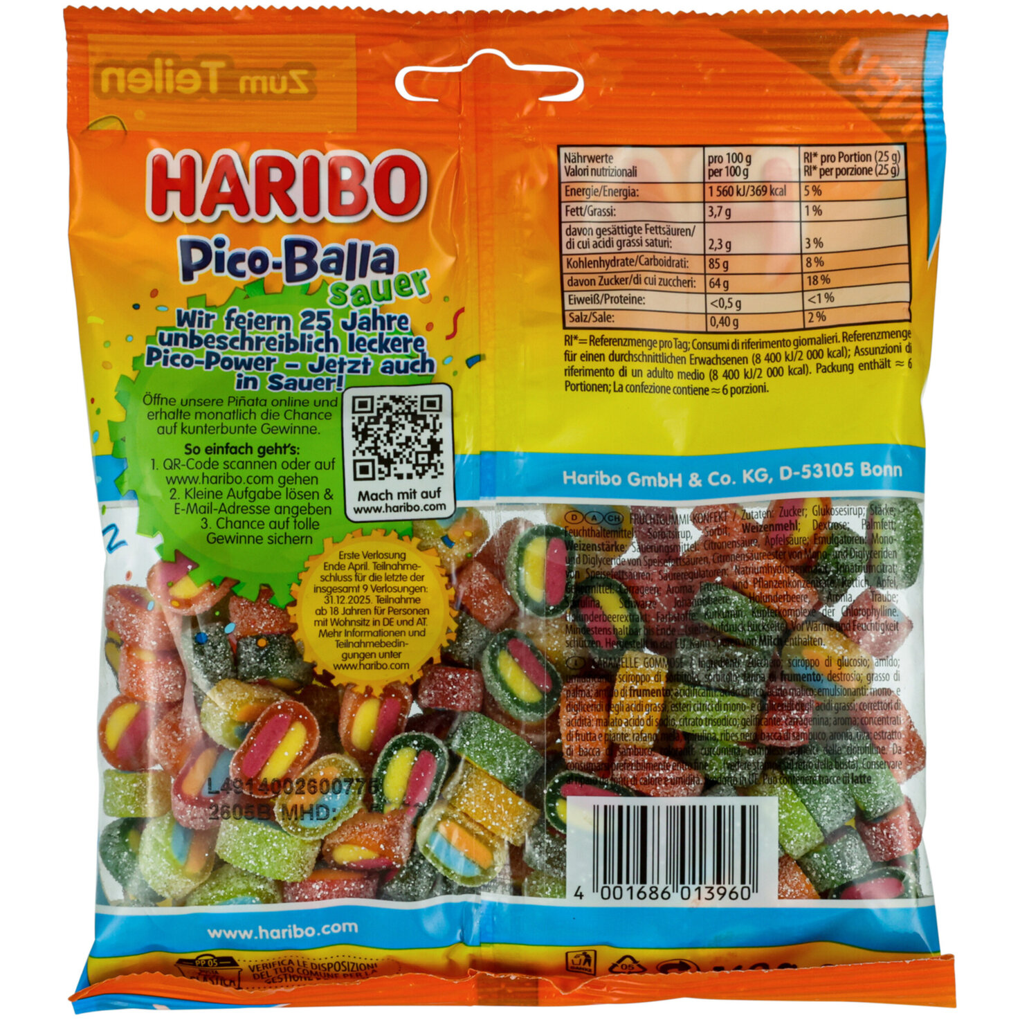 Haribo Pico Balla Sauer vegan