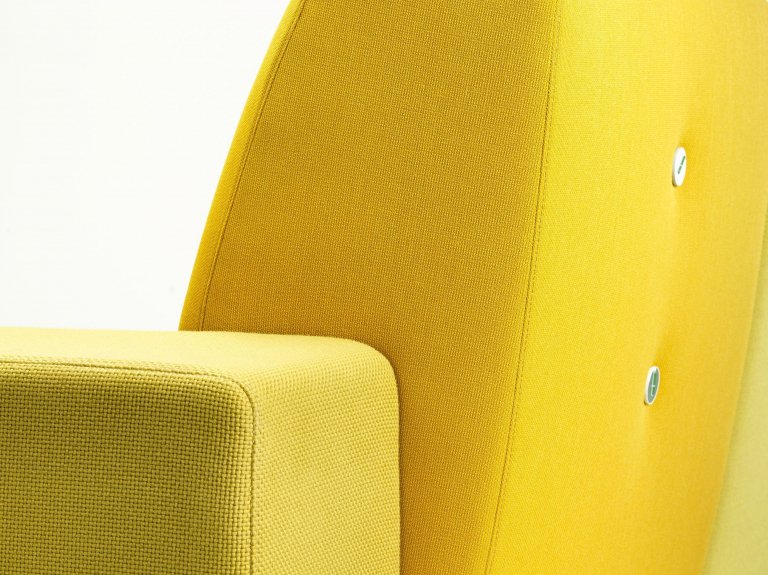 Vitra Polder Compact bank rood armleuning links