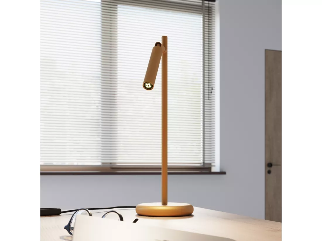 Lampe de bureau Pastelo moderne en acier - 1 sources lumineuses - L.14 x H.43 cm - doré