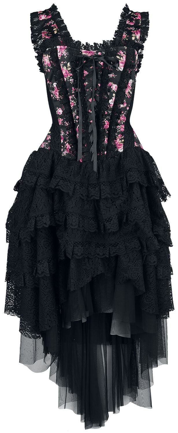 Dress with Carmen Collar and Embroidery | Gothicana by EMP Robe mi-longue