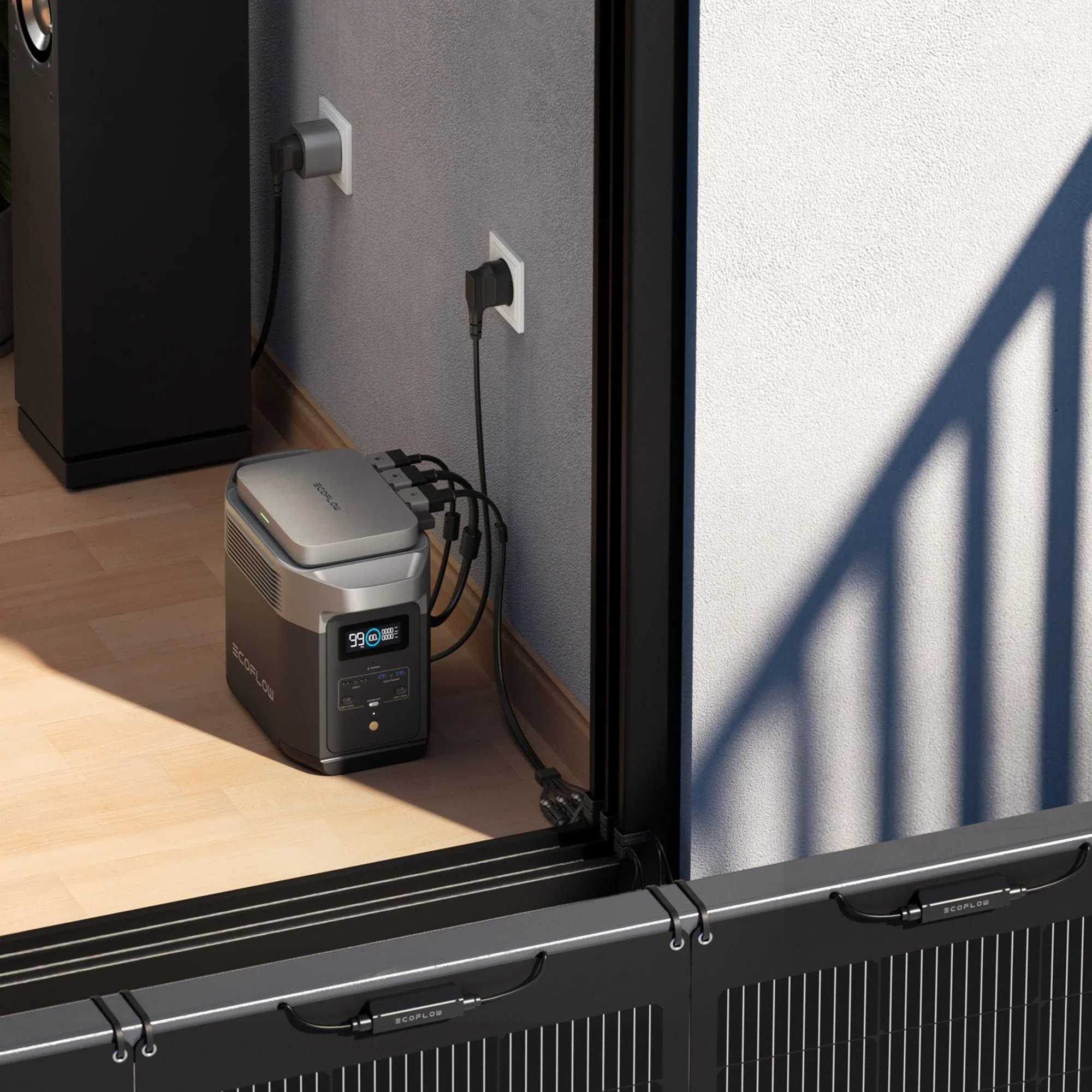 EcoFlow PowerStream Balkonkraftwerk mit 2 kWh Speicher 800W - DELTA Max 2000