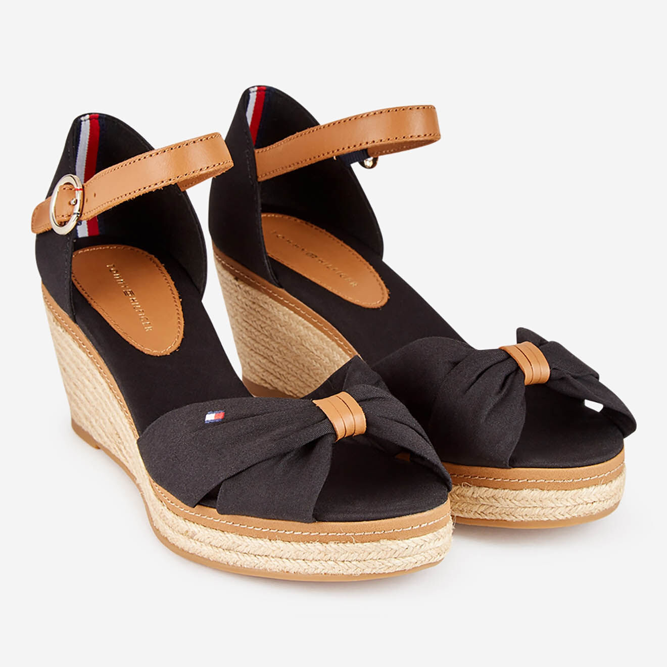 Tommy Hilfiger Sandales compensées Iconic Elena noires - Talon 6 cm