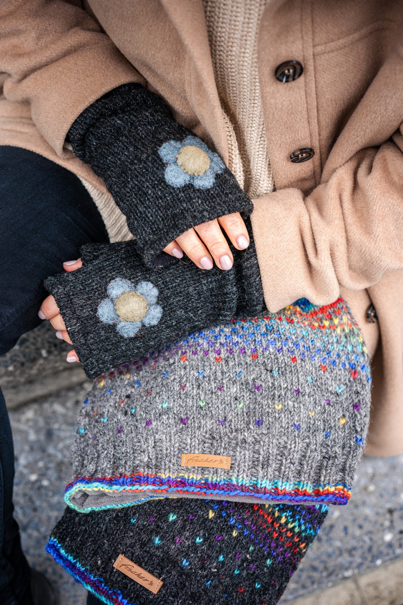 Strickmütze, grau, multicolor günstig bestellen