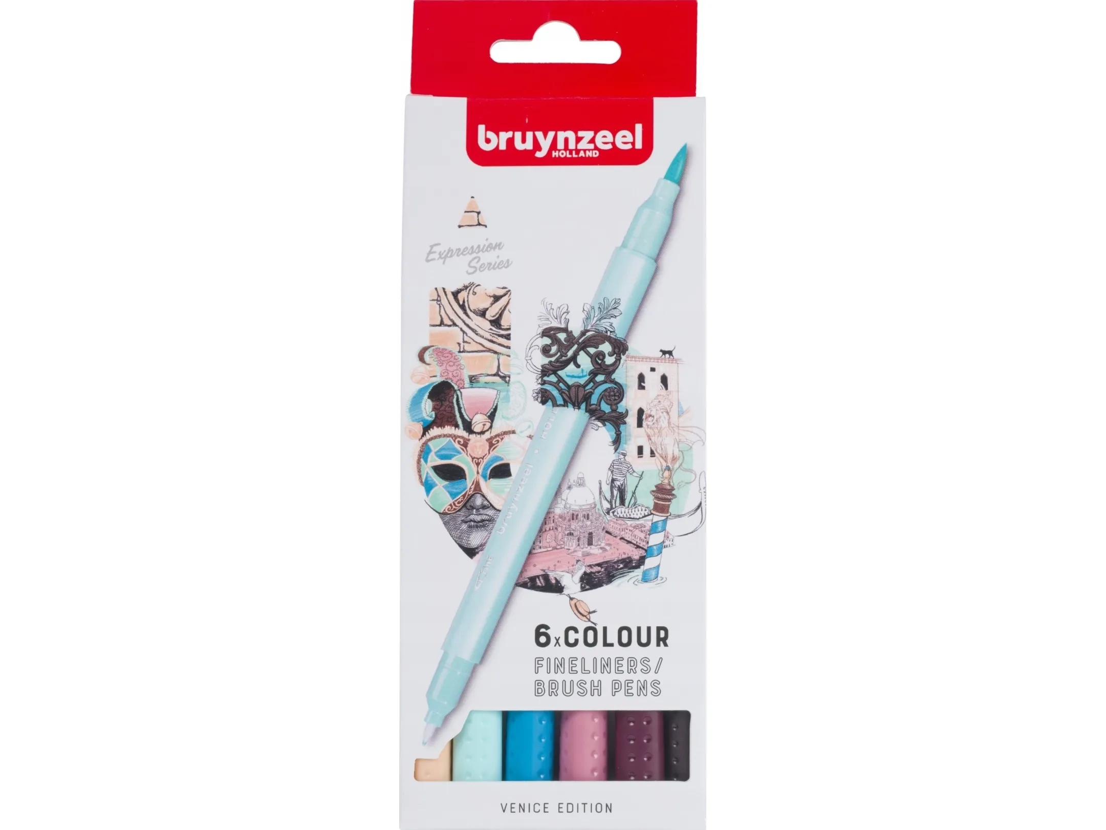 BRUYNZEEL SAKURA Bruynzeel Fineliner/brush pen set Venice | 6 colours