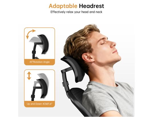 RATTANTREE - Fauteuil de bureau Chaise de bureau ergonomique noire