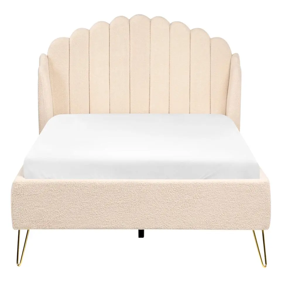 AMBILLOU - Tweepersoonsbed - Beige - 120 x 200 cm - Bouclé