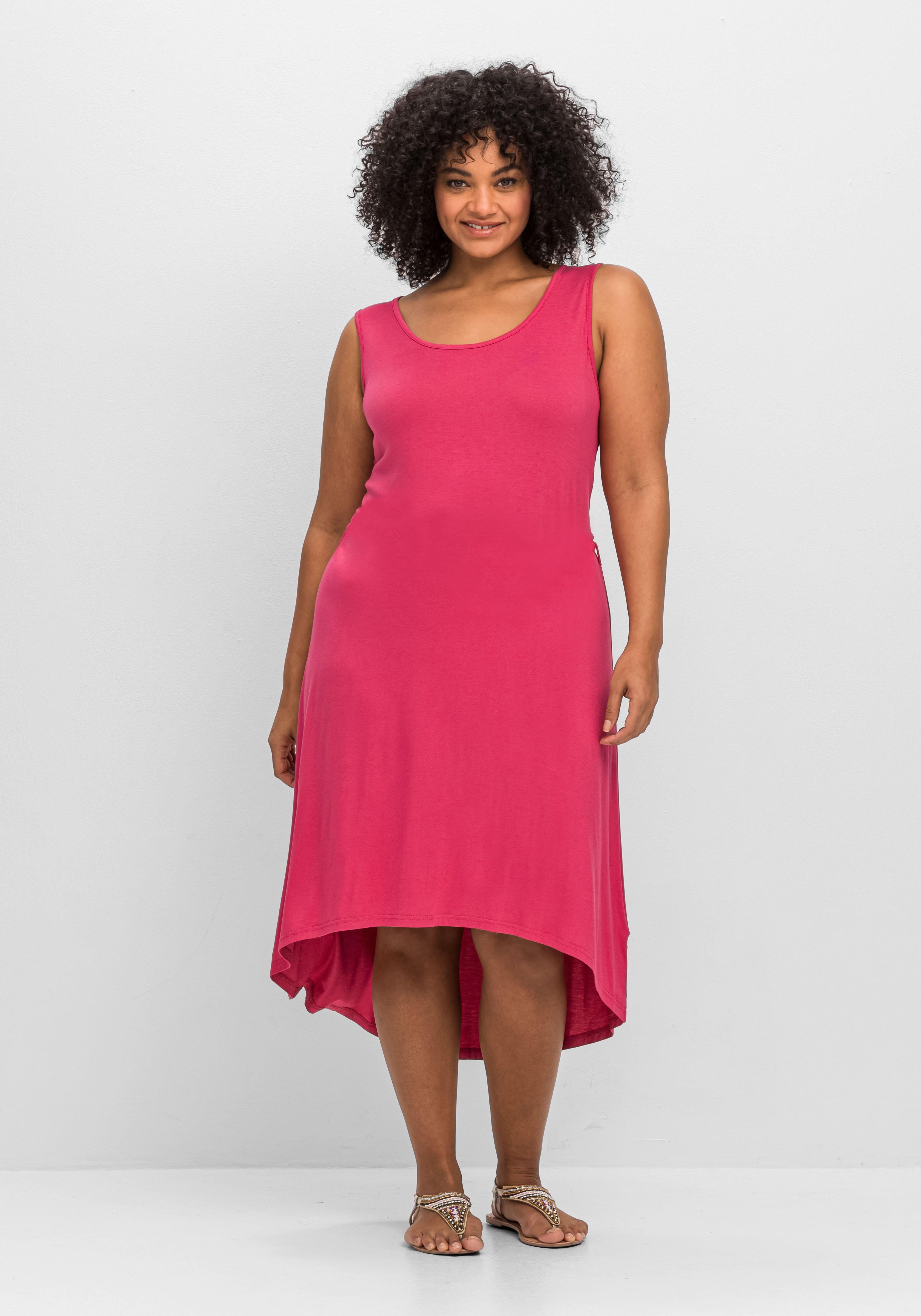 Jerseykleid in A-Linie, hinten länger als vorn
