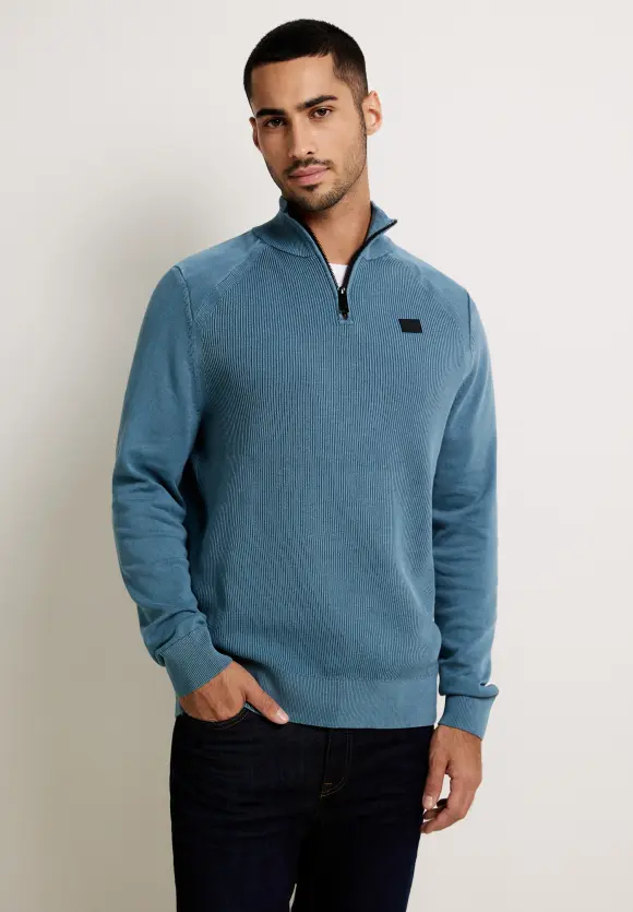 Stricktroyer in Washedoptik - tuna blue