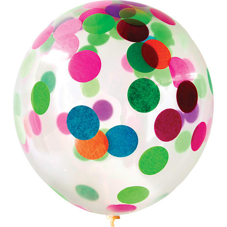 Konfetti balloner 4-pak - Multifarvet