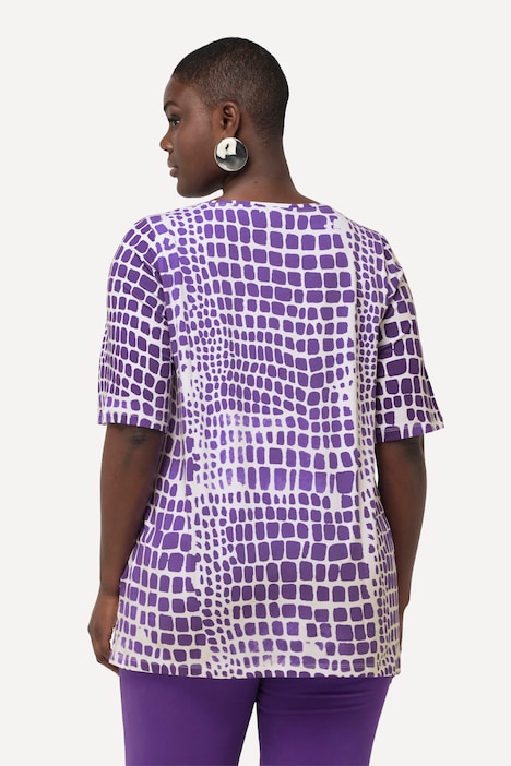 T-Shirt, Pima Cotton, Ziersteine, Rundhals, Halbarm