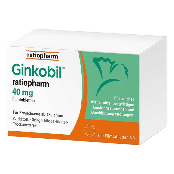 Ginkobil ratiopharm 40mg mit Ginkgo biloba, 120 St