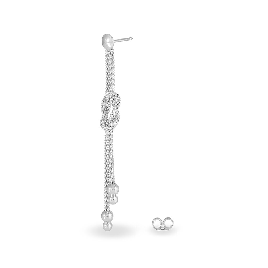 Boucles D'oreilles Pendantes Deauville Argent Blanc