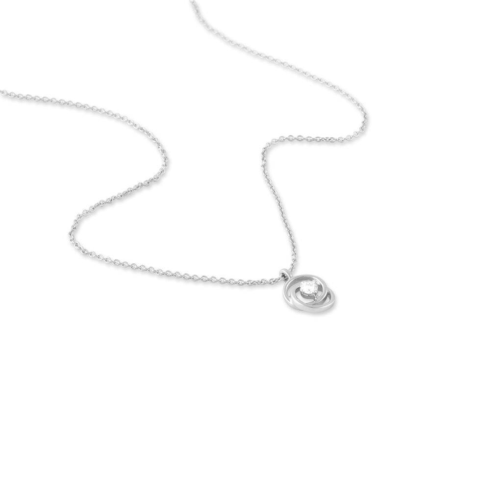 Collier Nid Amour Or Blanc Diamant