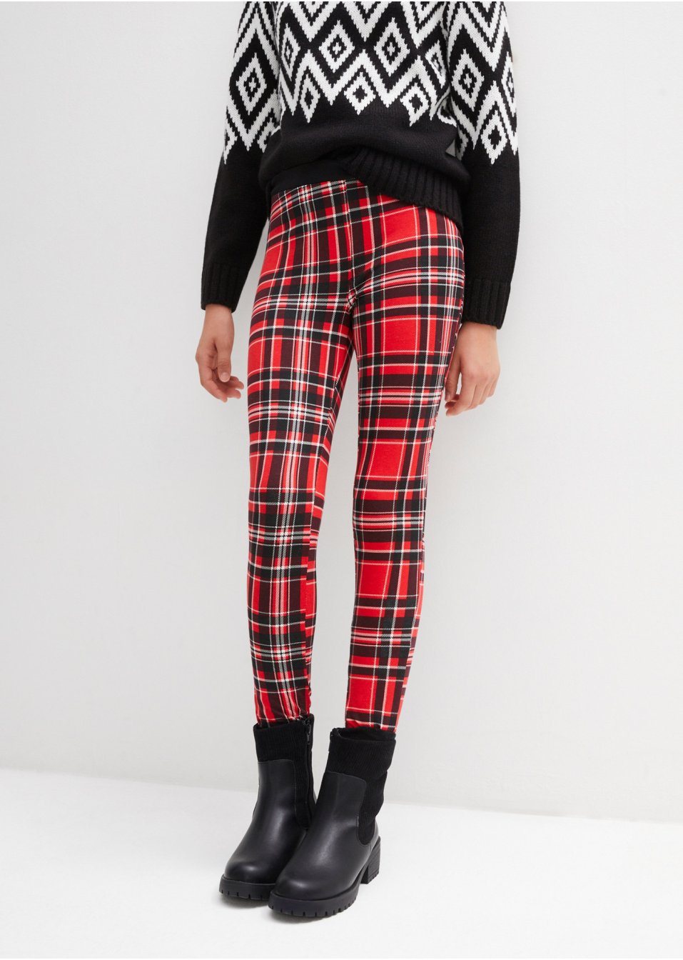 Legging thermo fille à carreaux