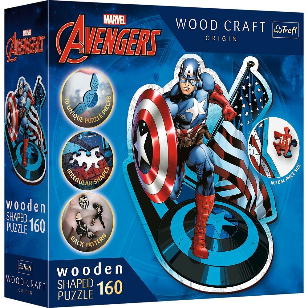 Holz Puzzle 160  Marvel Avengers - Captain America