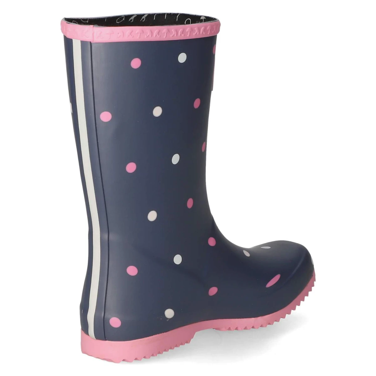 RajnGummistiefel DOTS - Navy white Pink