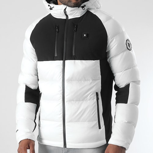 Doudoune Capuche Chauffante Andorre Blanc Noir