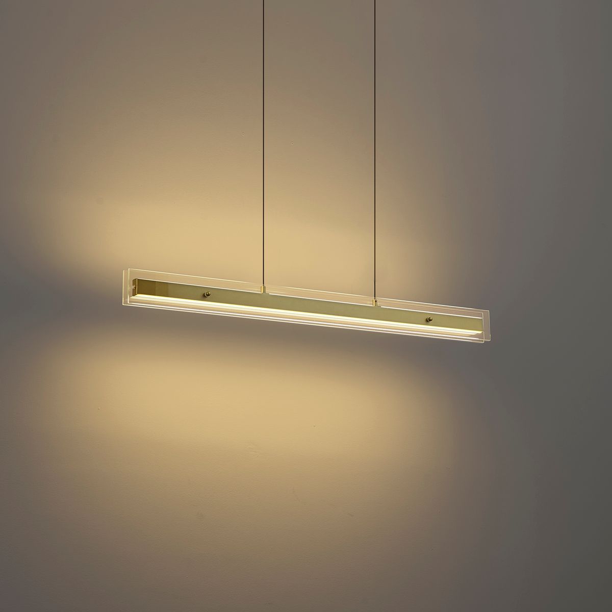 Moderne hanglamp messing met helder glas - Catch