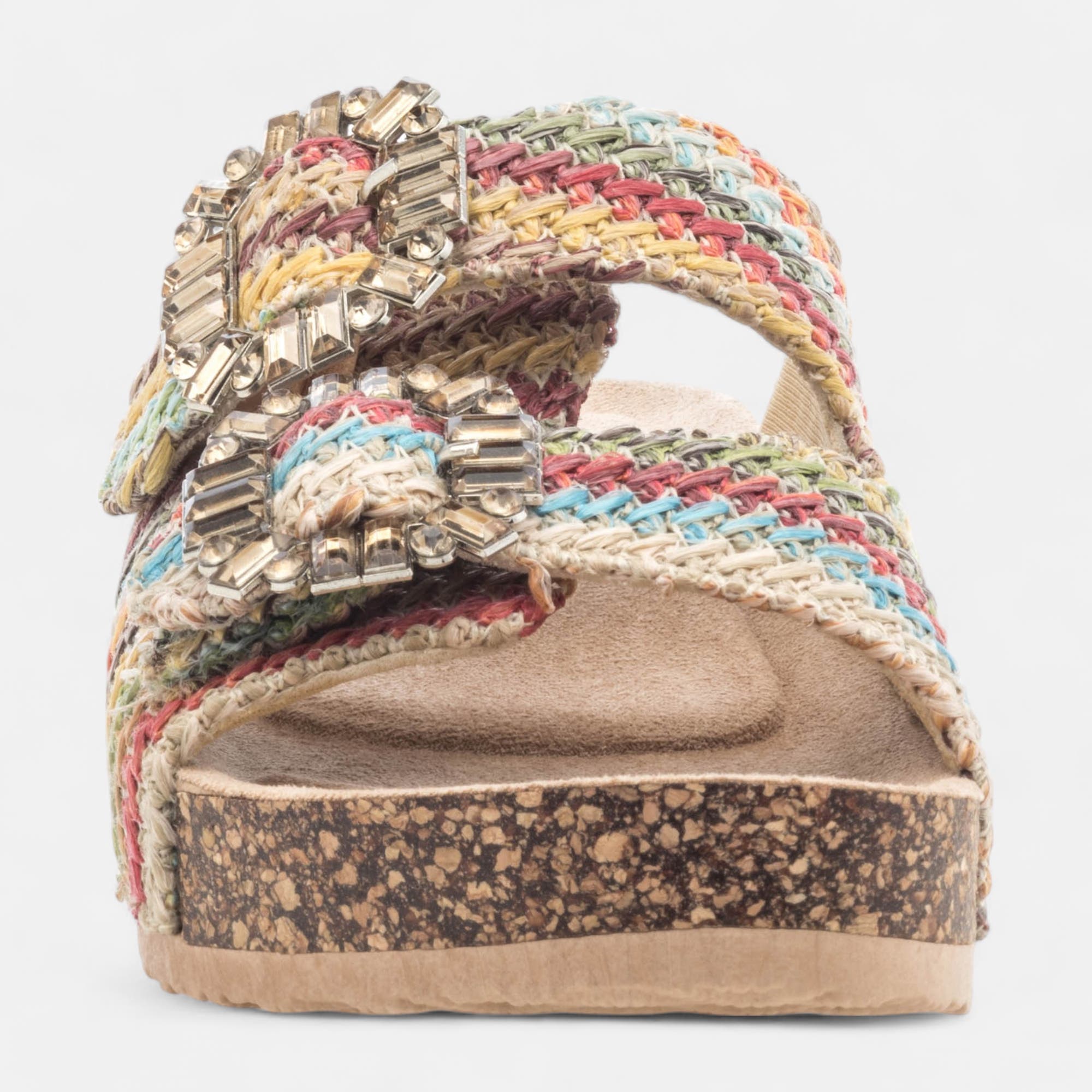 Mules semelle liège Femme multicolore