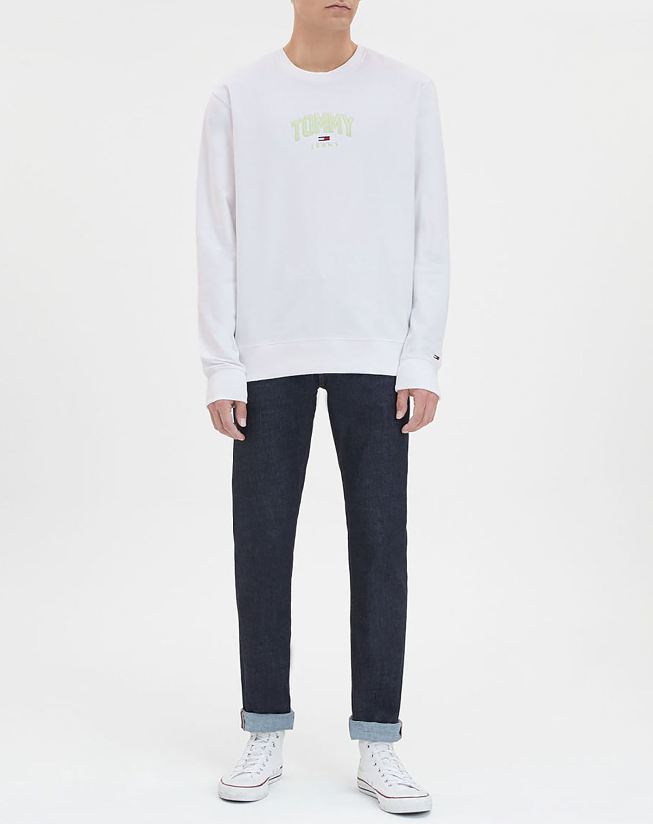 Tommy Jeans Sweat lightweight tommy crew blanc