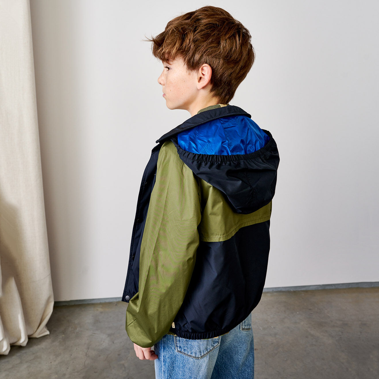 Bellerose Veste coupe-vent à capuche Harvard bleu nuit/kaki