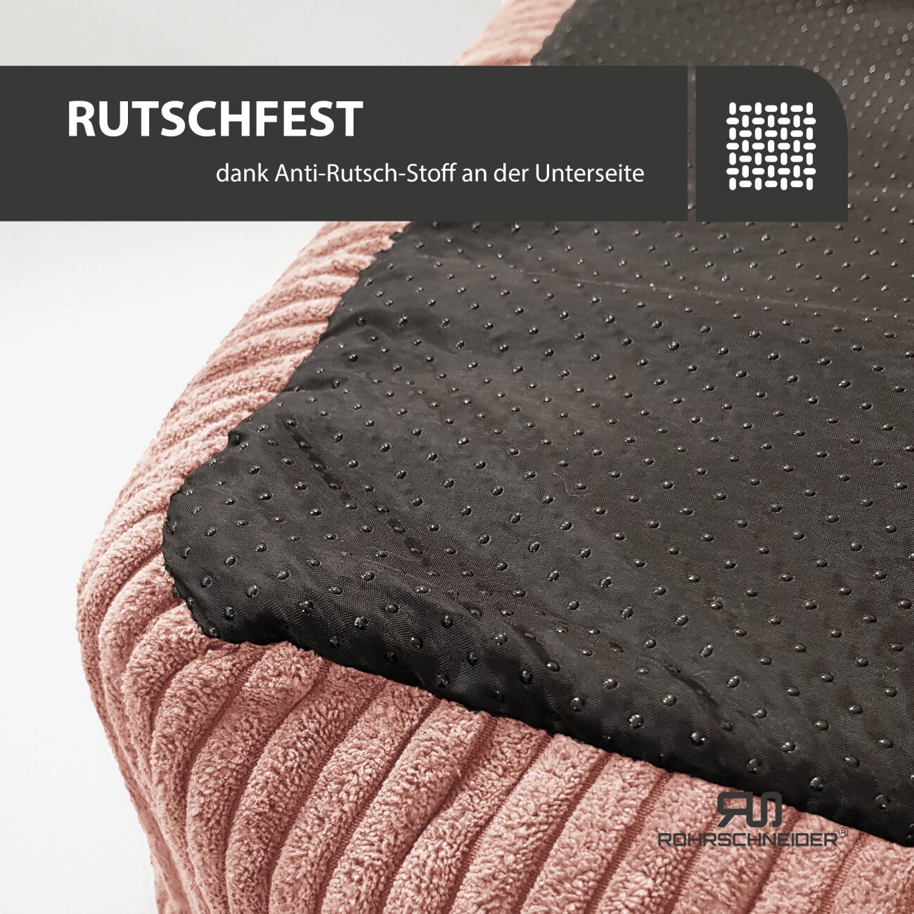 Rohrschneider ® Hundebett waschbar für kleine Hunde mit Hundekissen Cord (ca. 55x42 cm) inkl. Gassibeutel