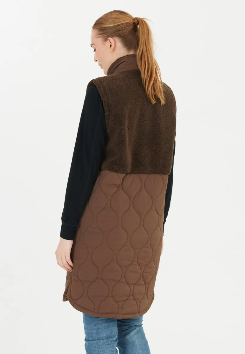 Weather Report Hollie W Long Quilted Vest Pinecone