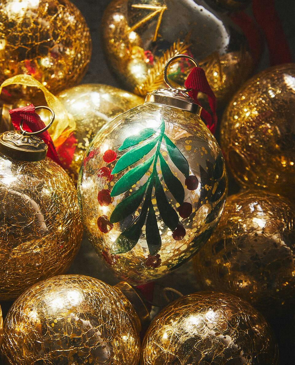 Flor de vidro mercurizado para decoração de Natal