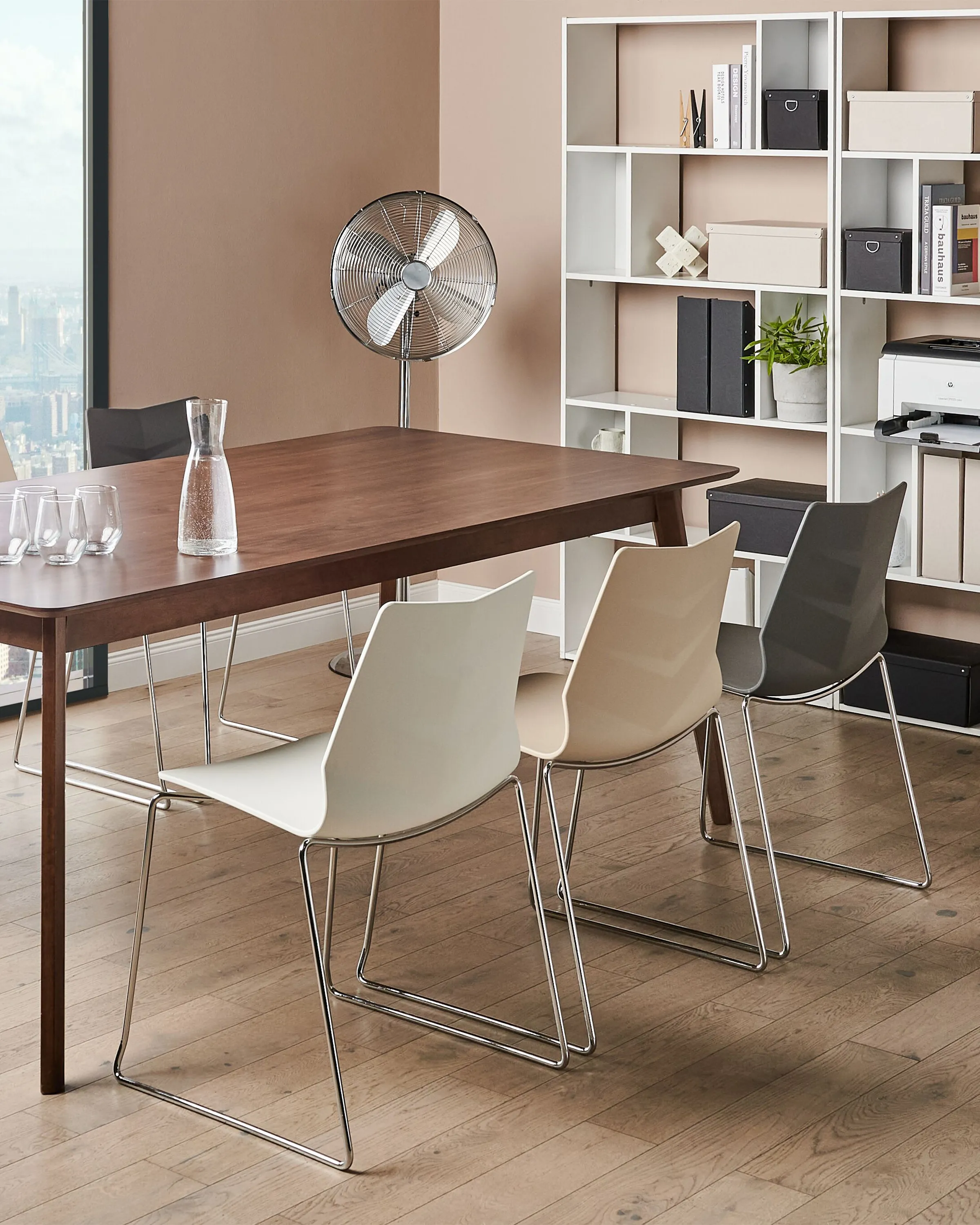 Set van 4 eetkamerstoelen HARTLEY Donkergrijs