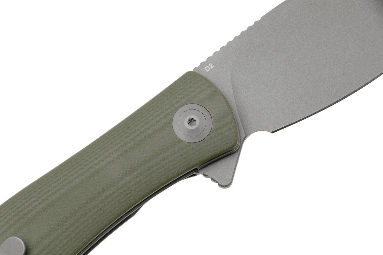 Trollsky Knives Mandu XL MT003-XL Dark Bead Blast D2, OD-Green G10 zakmes