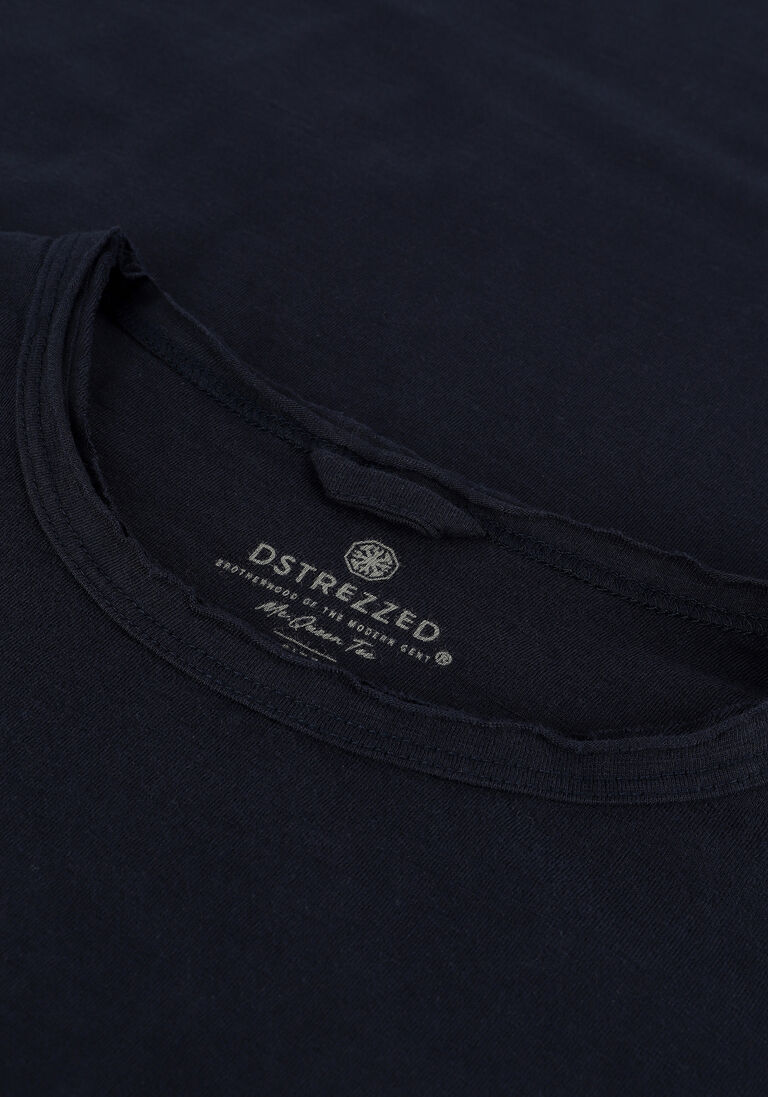 DSTREZZED donkerblauwe dstrezzed t-shirt mc. queen basic tee slub jersey