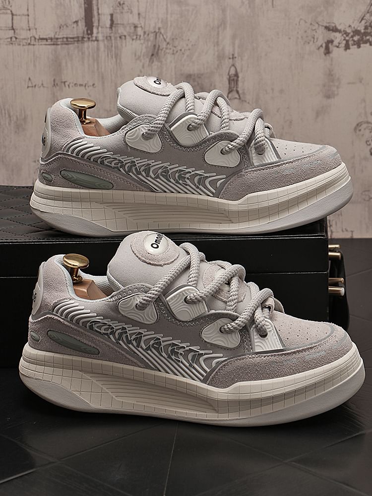 Mr Ozera - Gestreepte accentplatformsneakers