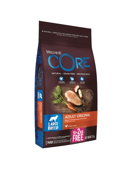 Wellness Core Grain Free Dog Large Breed Adult Kip - Hondenvoer