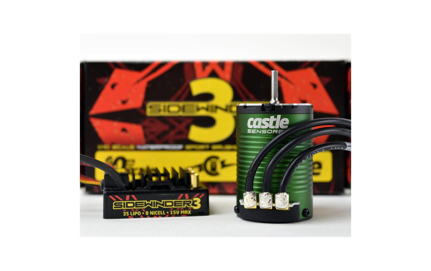 Brushless-Antriebsset Sidewinder 3, 1406-4600 KV 1:10<br>Spritzwassergeschützer Sidewinder-Regler und Motor für 1:10 Modelle