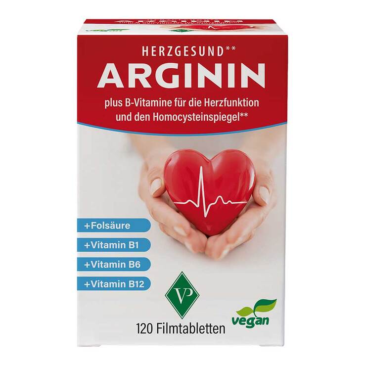 Arginin Herzgesund + Vit.B1 + B6 + B12 + Folsäure Filmtab., 120 St