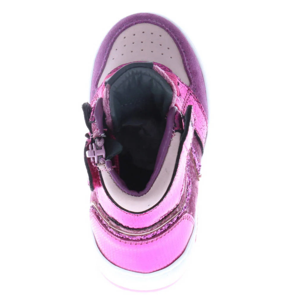 Pinocchio leren sneakers roze/paars