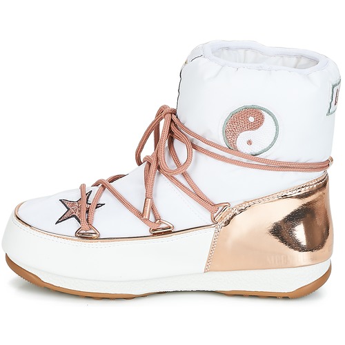 Moon Boot - PEACE & LOVE WP - Blanc / Rose gold