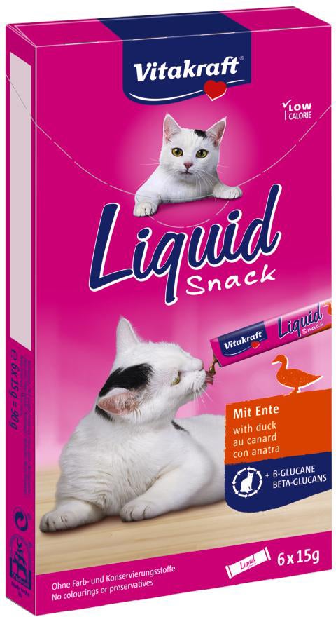 Vitakraft kattensnack Liquid eend 15 g 6 stuks