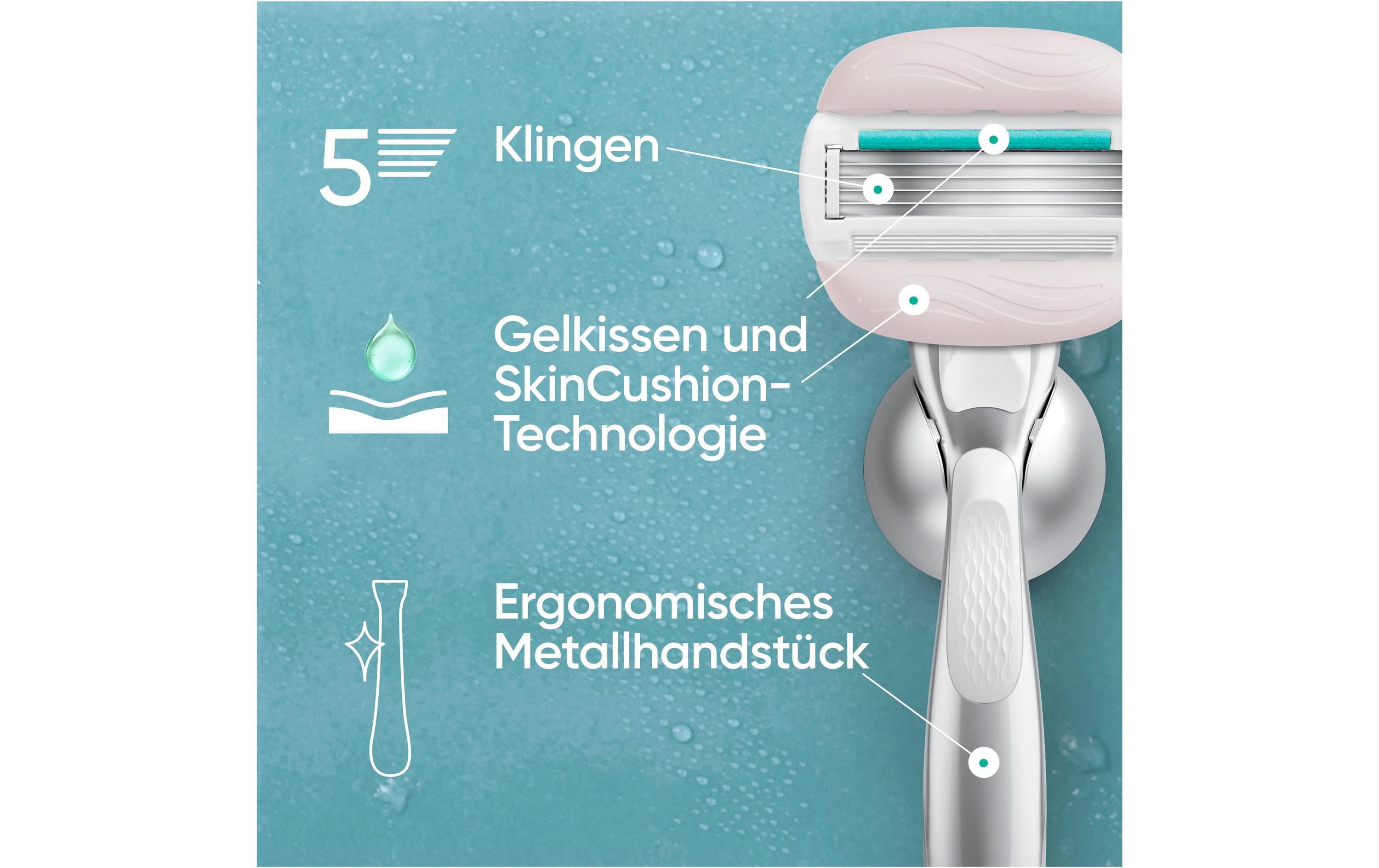 Rasierklingen Pro ComfortGlide Sensitive 9 StückErsatzklingen für Damen mit langlebigem Metallhandstück und Duschhalterung
