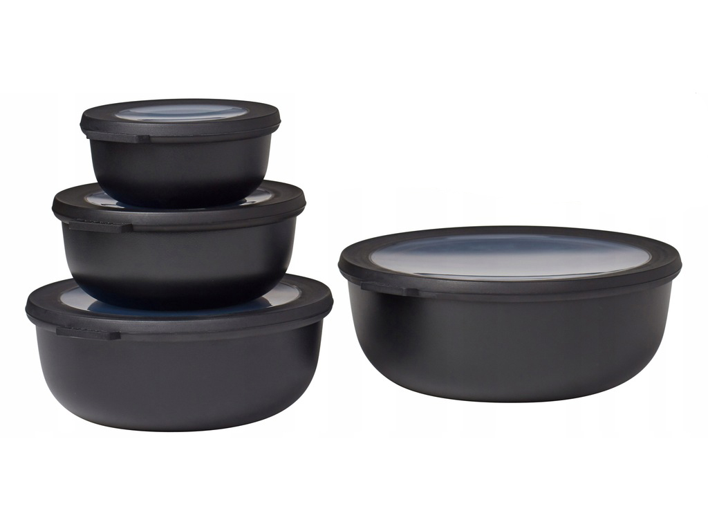 Mepal Cirqula 4-delige set ronde vershouddozen - Black