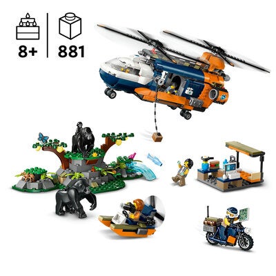 LEGO City 60437 Jungelutforskerens helikopter-baseleir