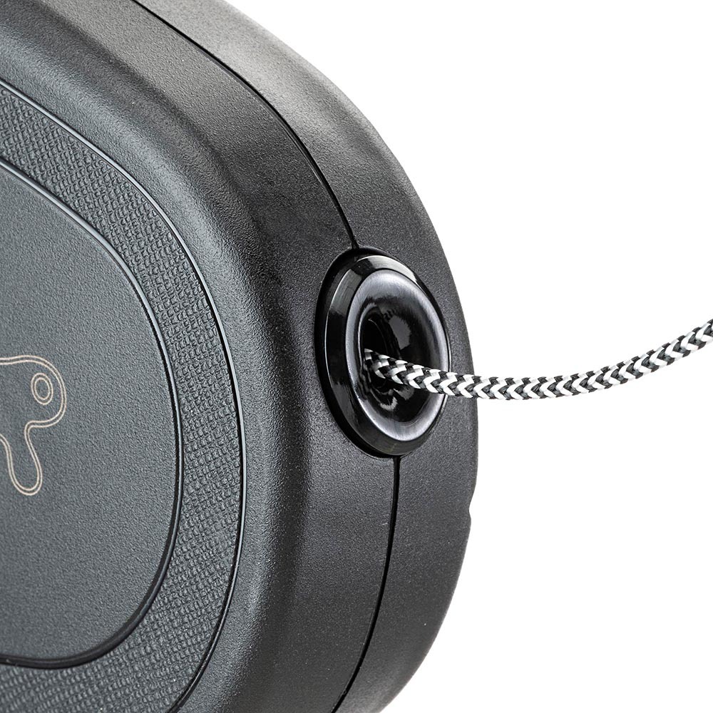 Laisse extensible pour chiens de taille moyenne flippy one cord s, cordon rétractable 4,5 m, max 12 kg, noir