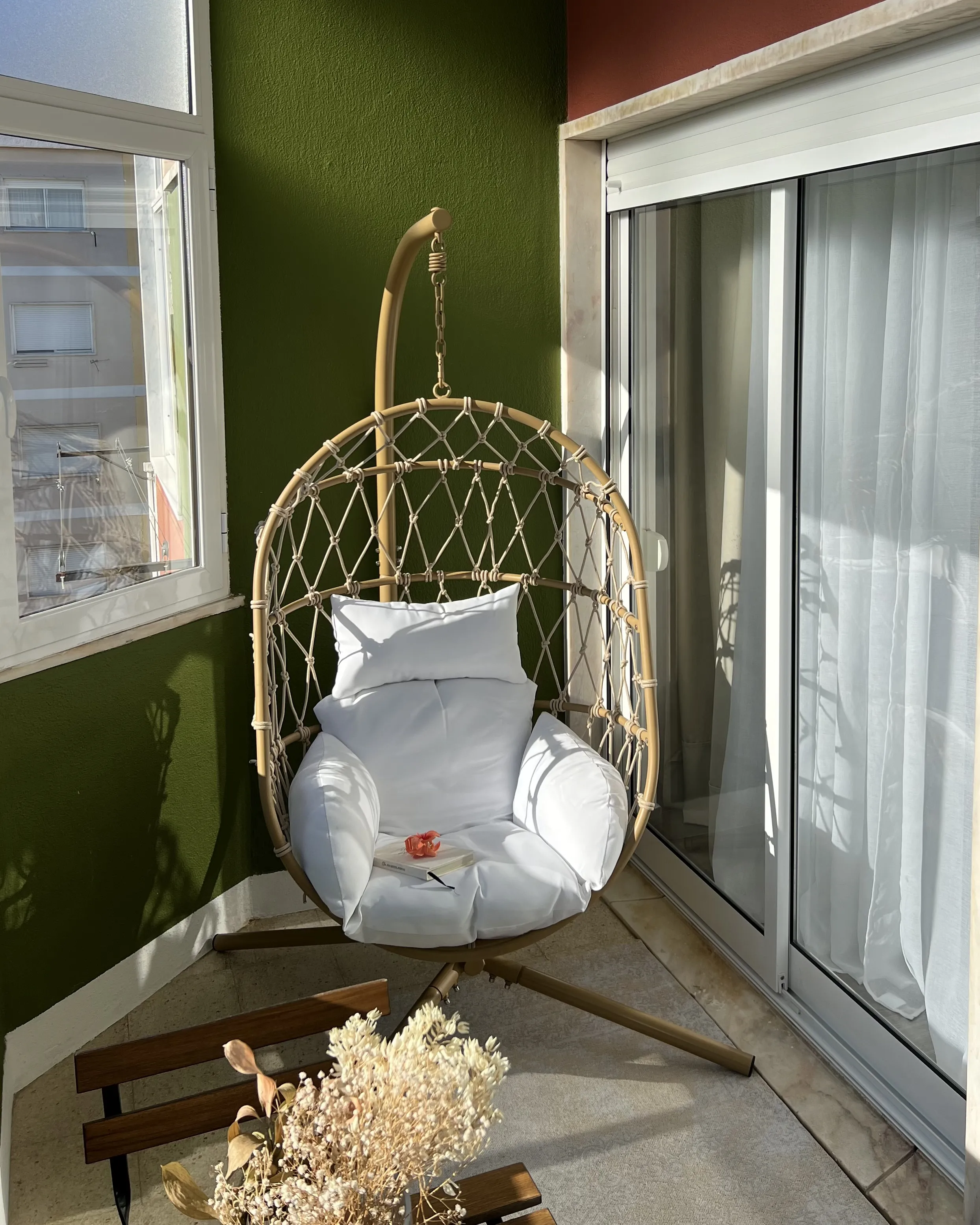 Hangstoel met standaard ADRIA Metaal Beige